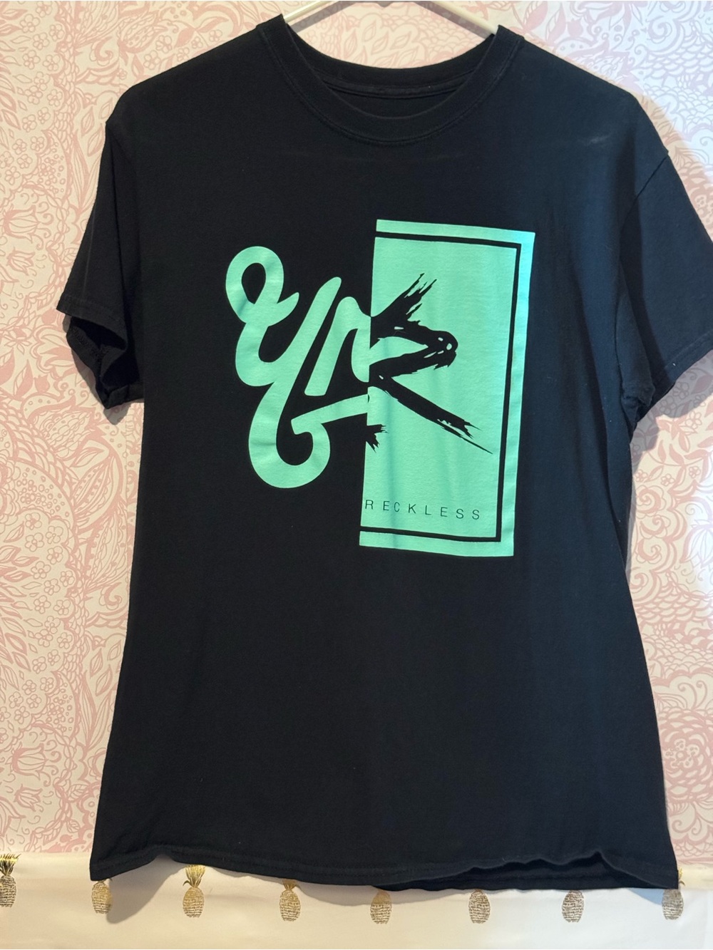 Young & Reckless Black Tee with Mint Green Graphic